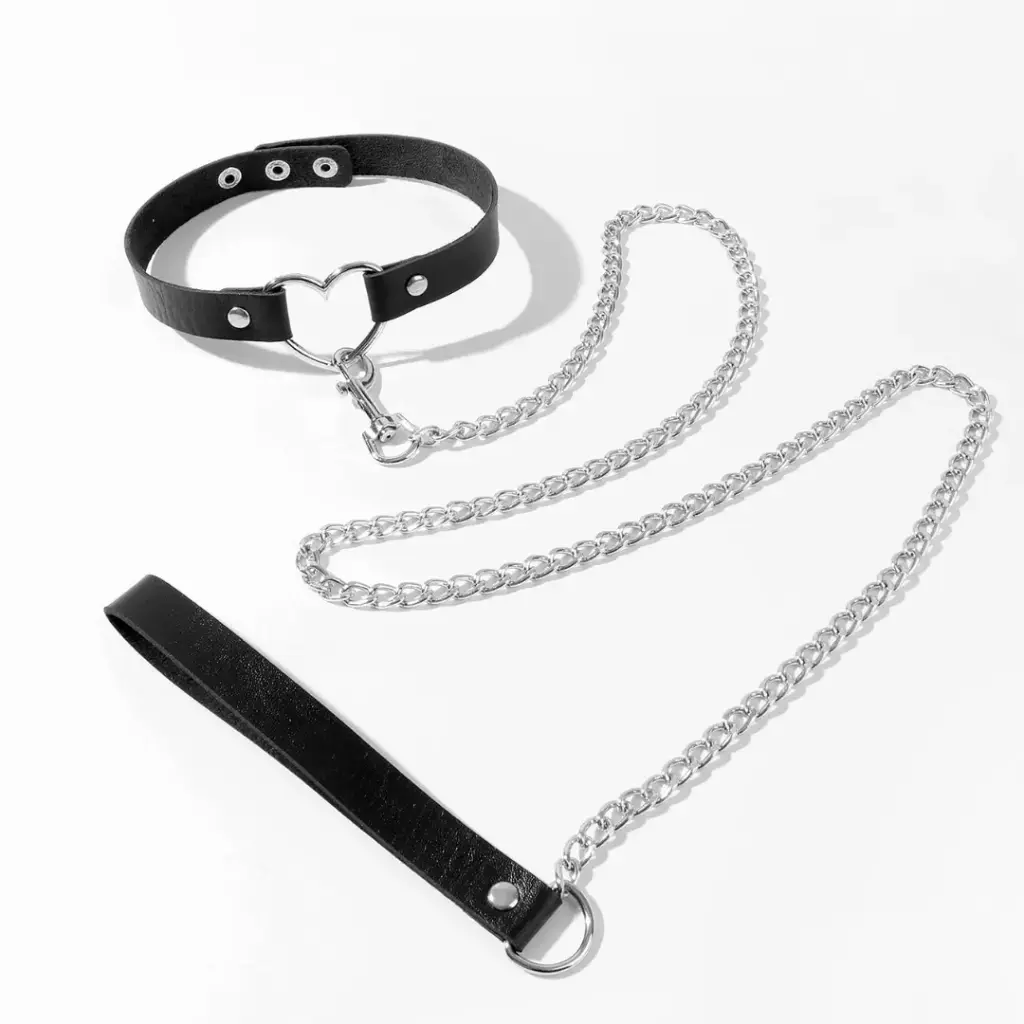 BDSM Collar dominante con correa 0111