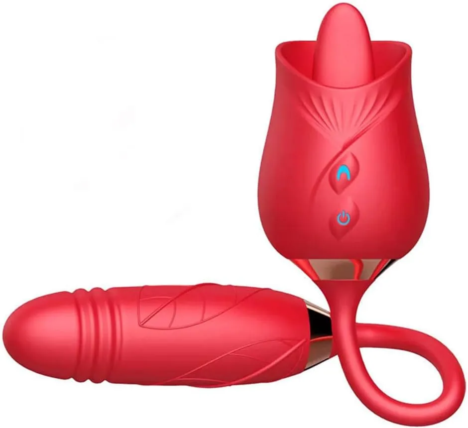 .Vibrador Estimulador Rosa de Lengua con Extencion 0128