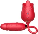 Vibrador Estimulador Rosa de Lengua con Extencion 0128