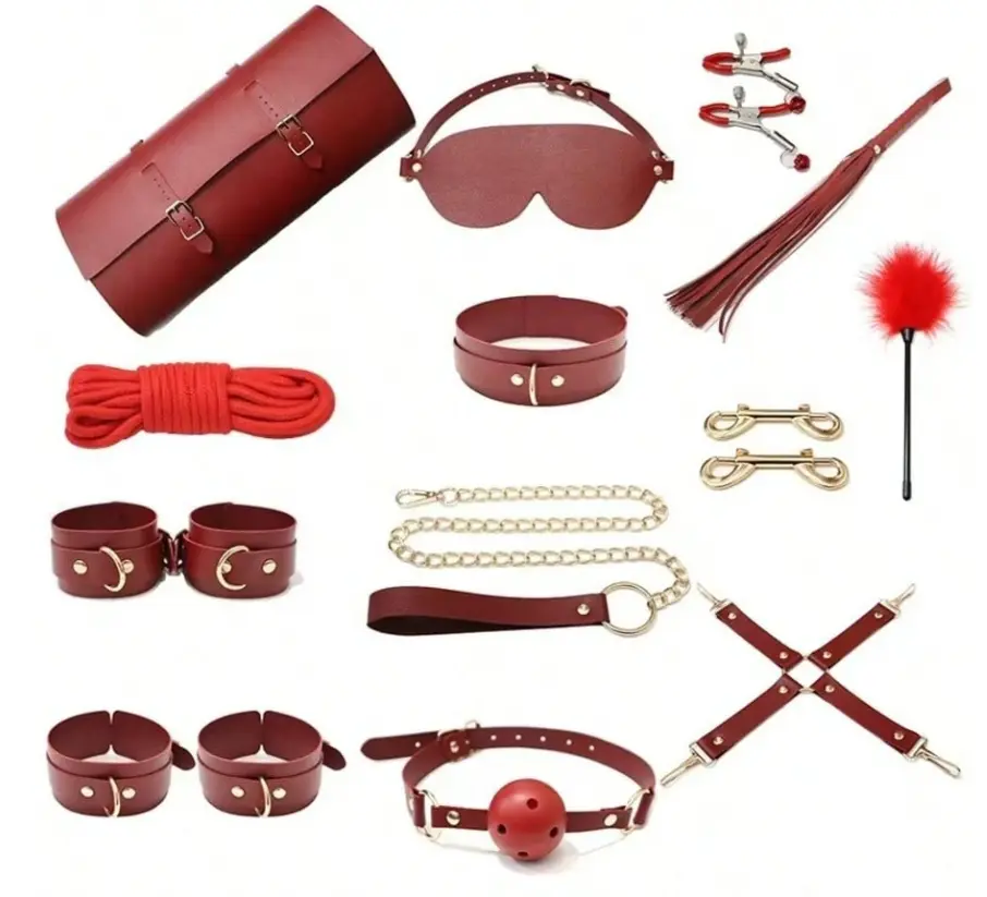 BDSM Bondage Kit Cuero 13 Piezas 0188