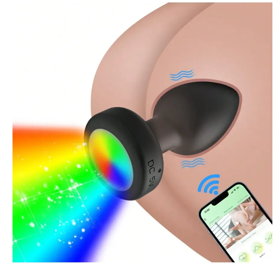 .Anal Vibrador Plug Luz C/App 0074
