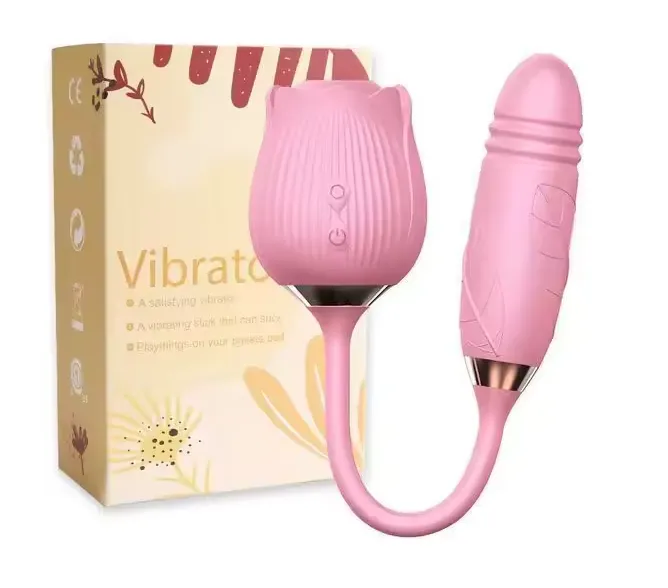 .Vibrador Estimulador Rosa de Succion con Extencion 0030