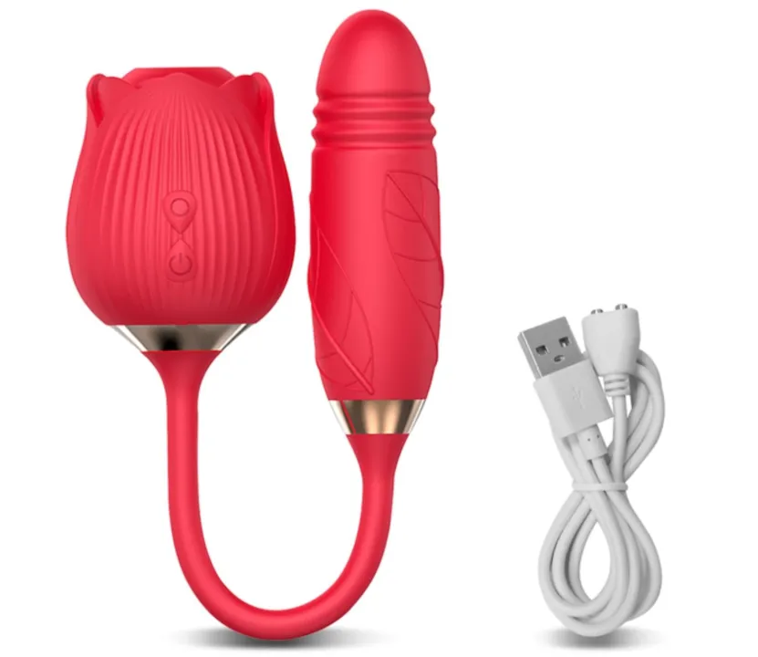 Vibrador Estimulador Rosa de Succion con Extencion 0030