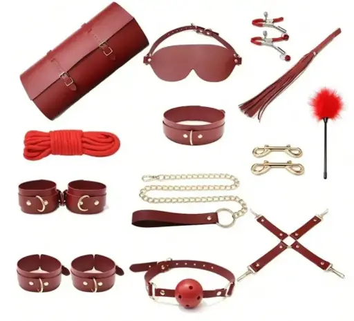 BDSM Bondage Kit Cuero 13 Piezas 0188